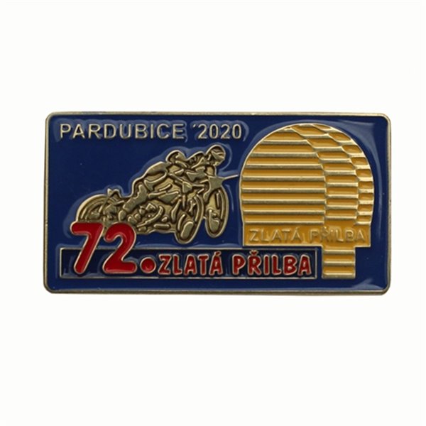 Odznaka 72. Zlata Prilba Pardubice :: model 3 (odcień niebieski)