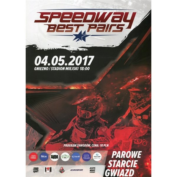 Program żużlowy Speedway Best Pairs Gniezno 04.05.2017 + wkładka 17.08.2017