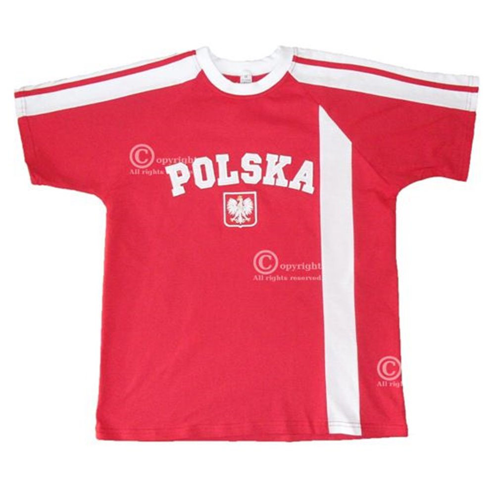 Koszulka bawełniana Polska (czerwona) - ROZMIARY DLA DOROSŁYCH