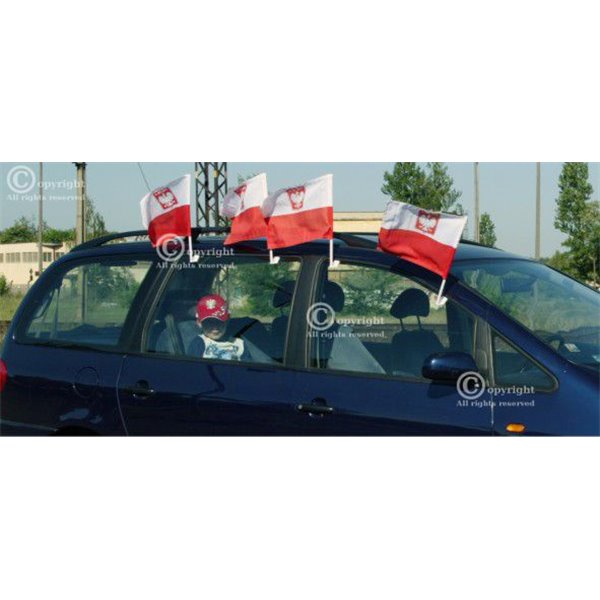 Flaga z mocowaniem na samochód, rower - wzór 1