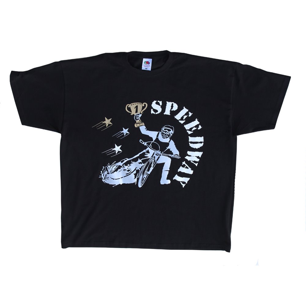 T-shirt bawełniany SPEEDWAY (czarny) - ROZMIARY DLA DOROSŁYCH